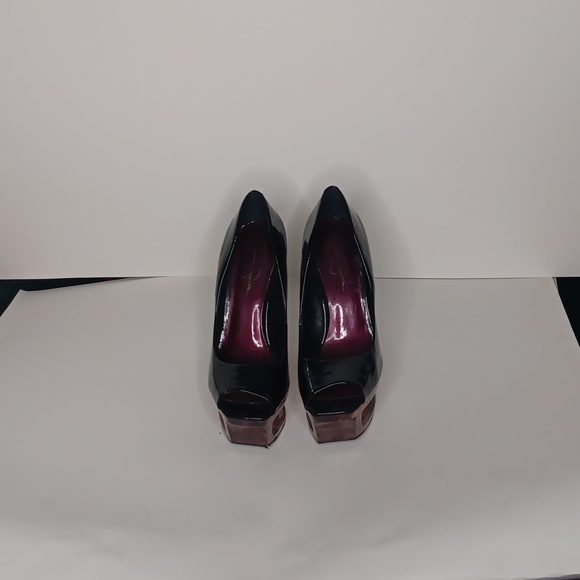 Jessica Simpson sz 8 platform Black patent leather heels. - Picture 3 of 8